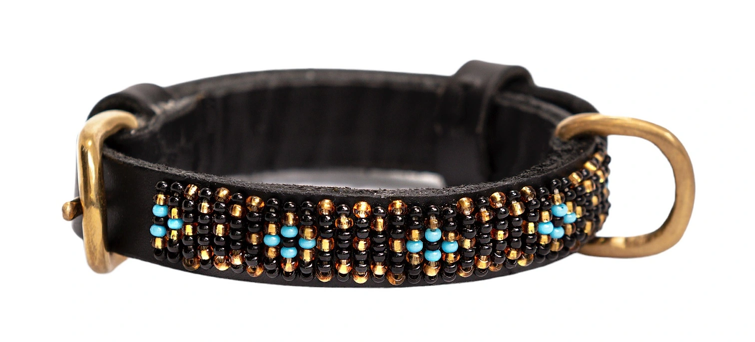 Zinj Faraja Turkis halsbånd Micro Lang - håndlavet hundehalsbånd